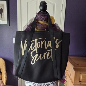 Victoria's Secret Black Tote with Gold Script